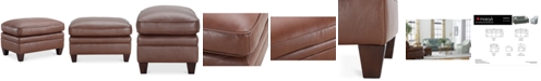 Furniture Marick 30" Leather Ottoman, Created for Macy's